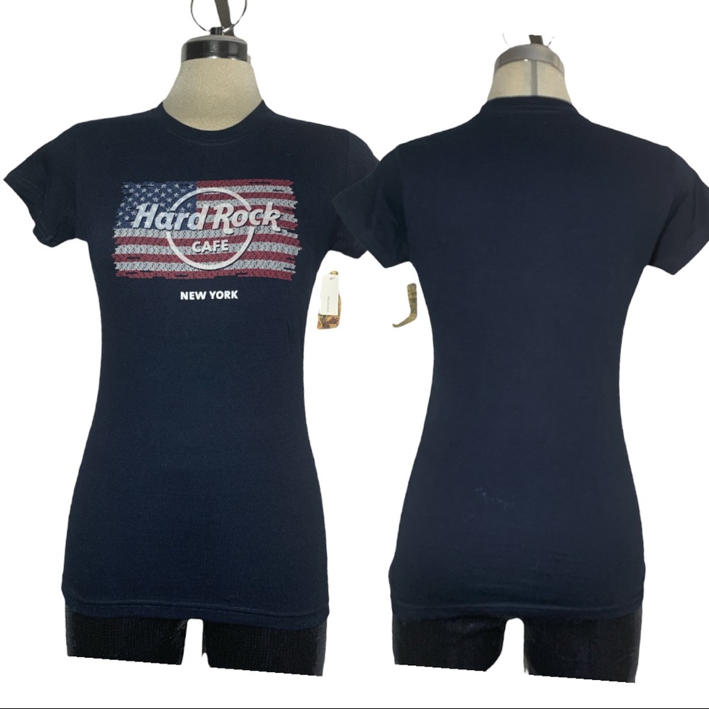 *NEW * HARD ROCK Cafe Blue Print T Shirt Size XS